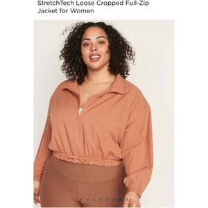 NWT 3X Old Navy Active cropped full zip jacket